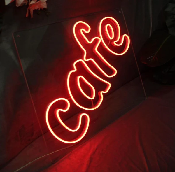 Cafe Neon Sign | Custom Neon Sign | Neon for Bar, Restaurants, Shop (20 By 10 Inches)