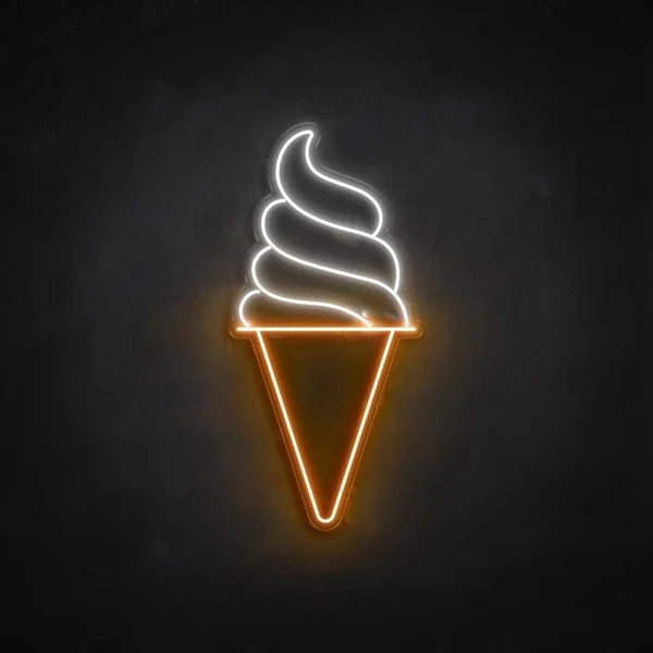 Ice Cream Cone Neon Sign | Custom Neon Sign | Neon for Restaurant, Shop (10 By 15 Inches)