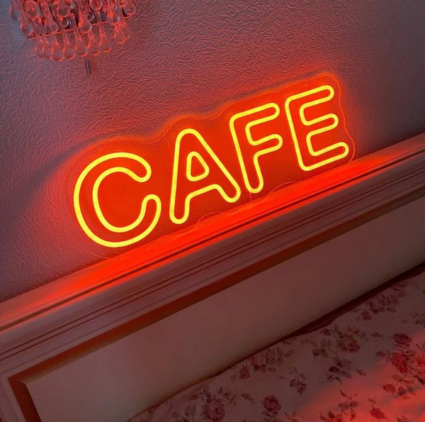 Cafe Neon Sign | Custom Neon Sign | Neon for Restaurant, Cafe (20 By 10 Inches)
