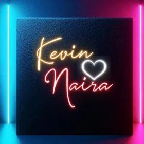Couples Name Neon Light | Personalized Neon Sign (20 x 18 inches)