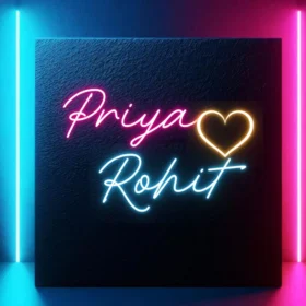 Couples Name Neon Light | Custom Neon Sign (20 x 18 Inch)
